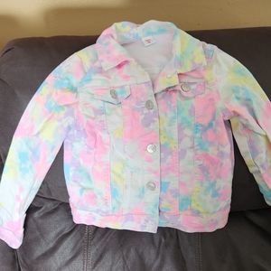 JustFab girls tie dye jean jacket
